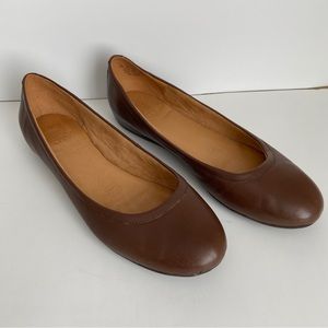 Naturalizer Womens Brown Leather Brittnay Simple Casual Flats Size 10 Wide